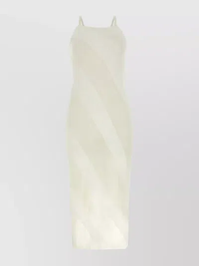 Gimaguas Two-tone Nylon Blend Fuzzy Dress In White