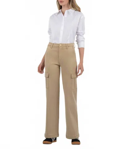 Kut From The Kloth Miller High Rise Wide Led Pant With Cargo Pockets In Ginger In Neutral