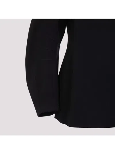 Jil Sander V-neck Wool Wrap Jacket In Black