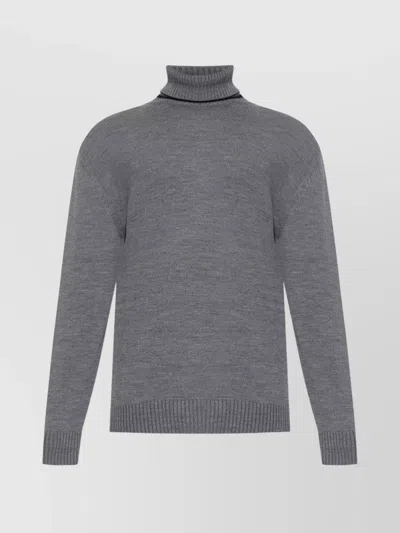 Paul & Shark Cozy Turtleneck Sweater Long Sleeves In Gray