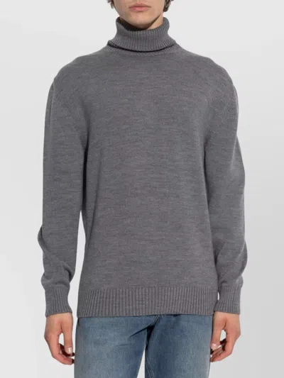 Paul & Shark Cozy Turtleneck Sweater Long Sleeves In Gray