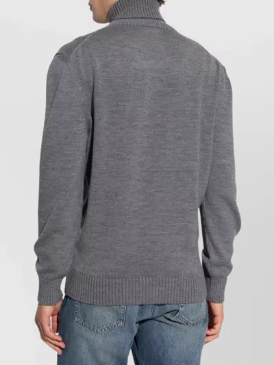 Paul & Shark Cozy Turtleneck Sweater Long Sleeves In Gray