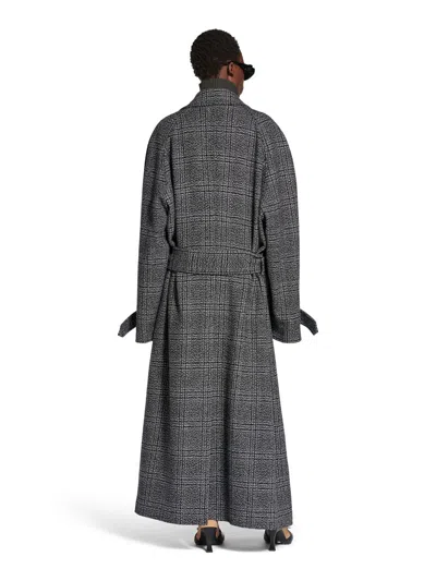 Balenciaga Vintage Checked Wool One Layer Raglan Coat Clothing In Multi