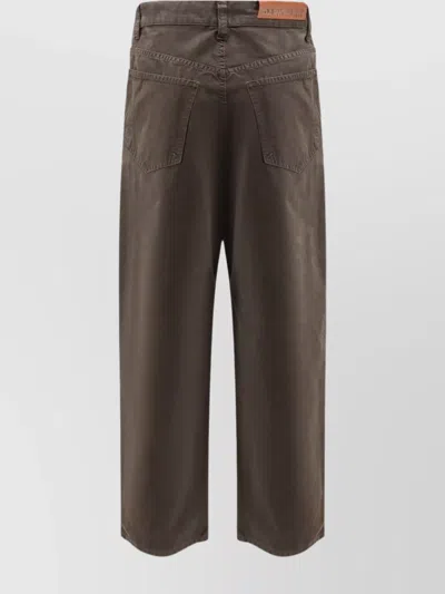Darkpark Casual Cotton Trousers Featuring Five Pockets In Brown