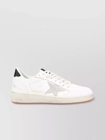Golden Goose Women's Ballstar 2 Leather Upper And Spur Suede Star Shiny Leather Heel Sneaker In White