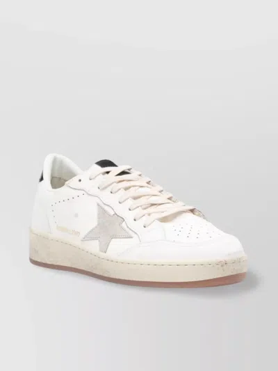 Golden Goose Women's Ballstar 2 Leather Upper And Spur Suede Star Shiny Leather Heel Sneaker In White