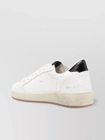 Golden Goose Women's Ballstar 2 Leather Upper And Spur Suede Star Shiny Leather Heel Sneaker In White