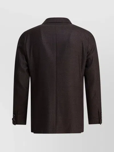 Tagliatore Tailored Jacket With Button Design And Notched Lapel In Brown