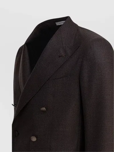 Tagliatore Tailored Jacket With Button Design And Notched Lapel In Brown