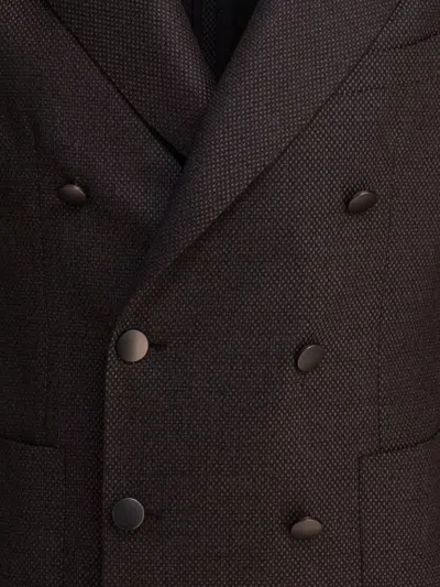 Tagliatore Tailored Jacket With Button Design And Notched Lapel In Brown