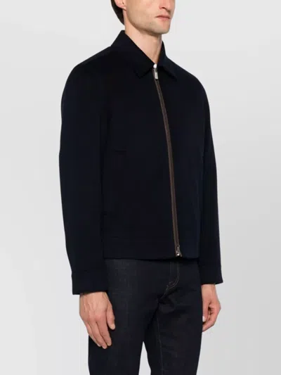 Paul & Shark Stylish Short Jacket Point Collar Side Pockets In Black