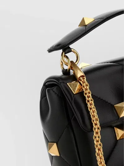 Valentino Medium Roman Stud Shoulder Bag In Black
