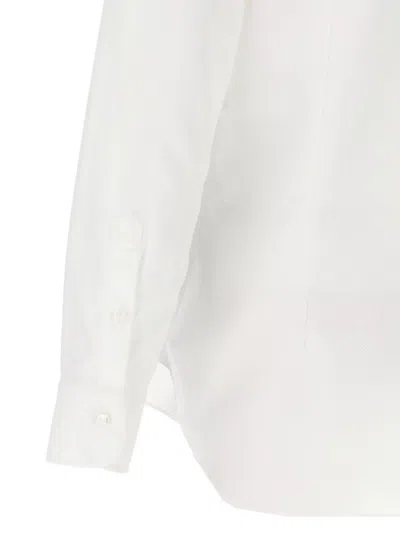 Barba Napoli Honeycomb-pattern Cotton Shirt In White
