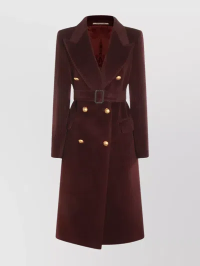 Tagliatore Long Coat With Belt And Gold Buttons In Black