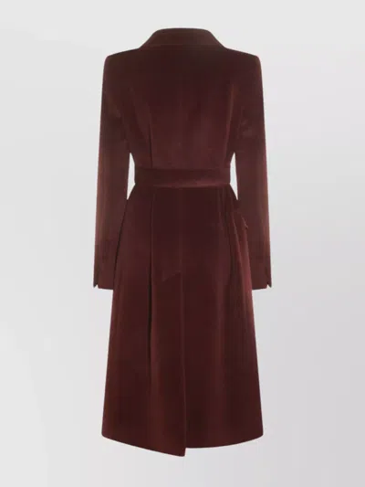 Tagliatore Long Coat With Belt And Gold Buttons In Black