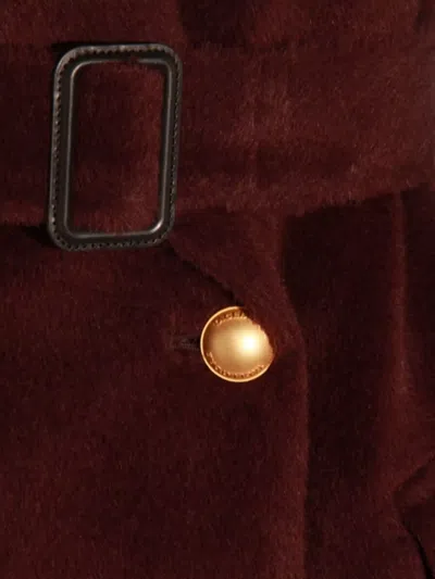 Tagliatore Long Coat With Belt And Gold Buttons In Black