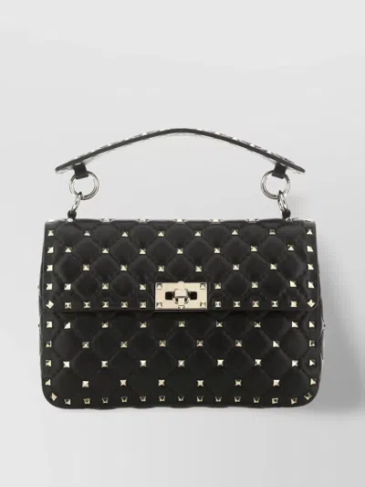 Valentino Garavani Rockstud Spike Quilted Chain Strap Shoulder Bag In Black