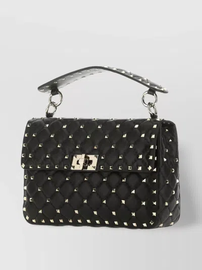 Valentino Garavani Rockstud Spike Quilted Chain Strap Shoulder Bag In Black