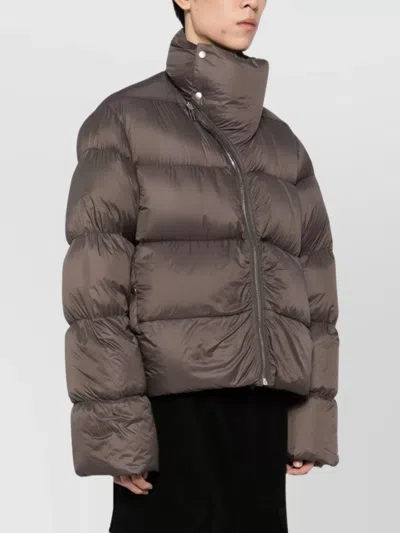 Rick Owens Black Porterville Jumbo Hooded Peter Down Jacket In Brown