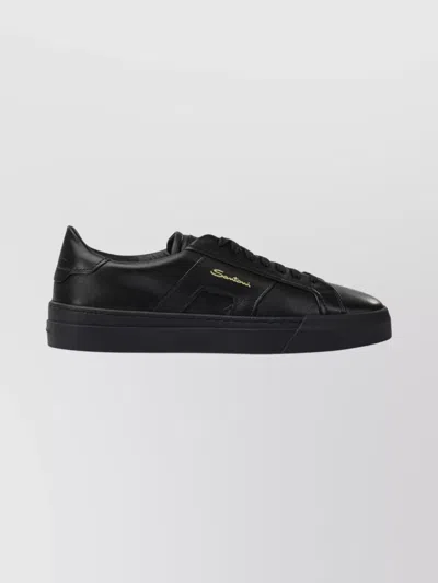 Santoni Men's Black Leather Dbs Oly Sneaker In Black