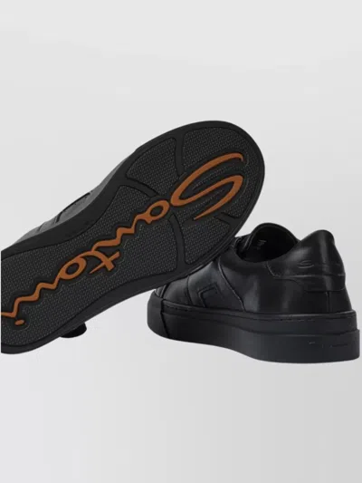 Santoni Men's Black Leather Dbs Oly Sneaker In Black