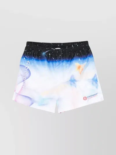 Casablanca Men's Graphic Print Swim Shorts In Blue