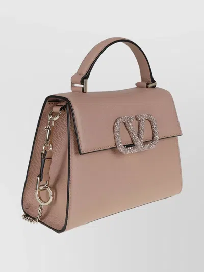 Valentino Small Structured Tote Top Handle In Brown
