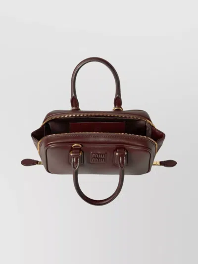 Miu Miu Soft Padded Shoulder Bag And Handles In Brown