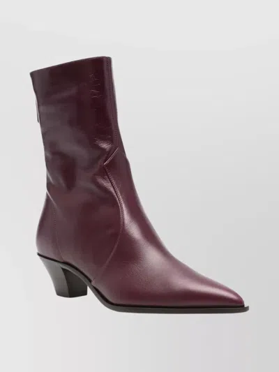 Aquazzura Ankle Boot With Cone Heel And Pointed Toe In Burgundy