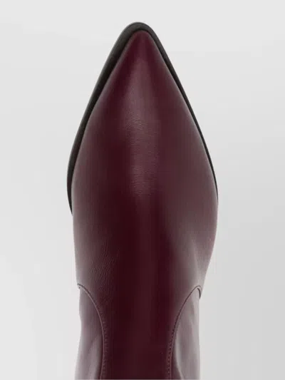 Aquazzura Ankle Boot With Cone Heel And Pointed Toe In Burgundy
