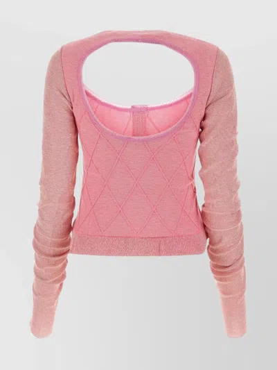 Cormio Elena Sweater With Cut-out Detail And Flounces In Pink