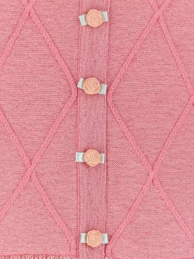 Cormio Elena Sweater With Cut-out Detail And Flounces In Pink