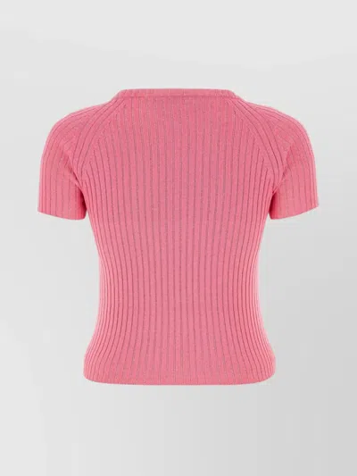 Cormio Ortensia Diamond Floral Embroidery Sweater In Pink