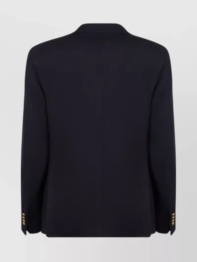 Tagliatore Single-breasted Wool Jacket With Lapel Collar In Blue