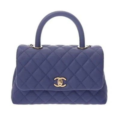Pre-owned Chanel Grained Calfskin Handbag () In Purple