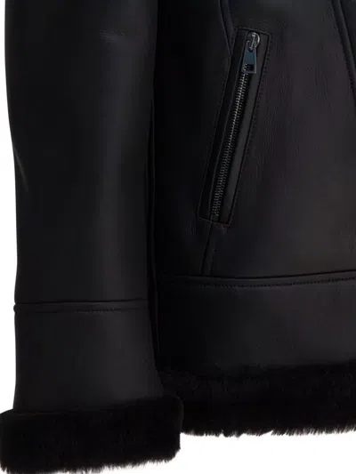 Blancha Jacket Featuring Faux Fur Collar And Cuffs In Black