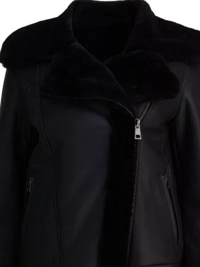 Blancha Jacket Featuring Faux Fur Collar And Cuffs In Black