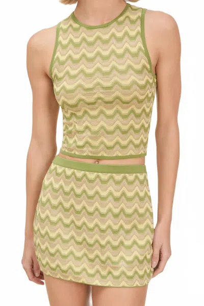 Devon Windsor Lane Mini Skirt In Pistachio In Multi