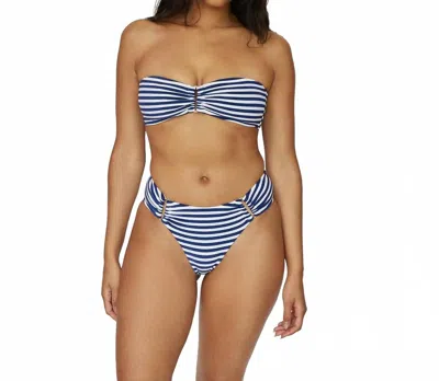 Pq Swim Pisces Detail Fanned Bikini Bottom In Navy In Multi