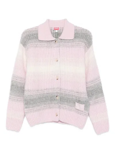 Kenzo Long Sleeve Cardigan In Pink