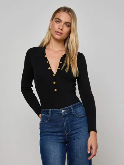L'agence Elisabetta Knit Bodysuit In Black