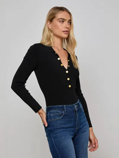 L'agence Elisabetta Knit Bodysuit In Black