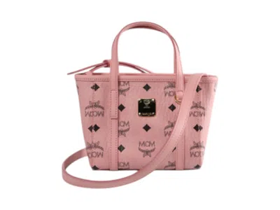 Pre-owned Mcm Toni Vi Xmini Shopper In Soft Pink