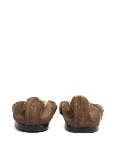 Bimba Y Lola Suede Pointed-toe Flat Pumps In Brown