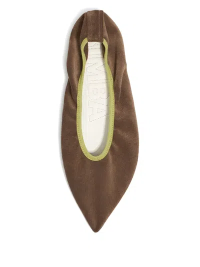 Bimba Y Lola Suede Pointed-toe Flat Pumps In Brown