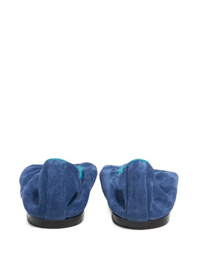 Bimba Y Lola Suede Pointed-toe Ballet Flats In Blue