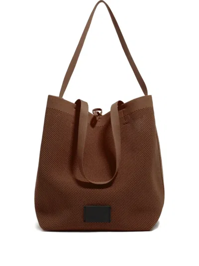 Bimba Y Lola Large Chihuahua Mesh-knit Tote Bag In Brown