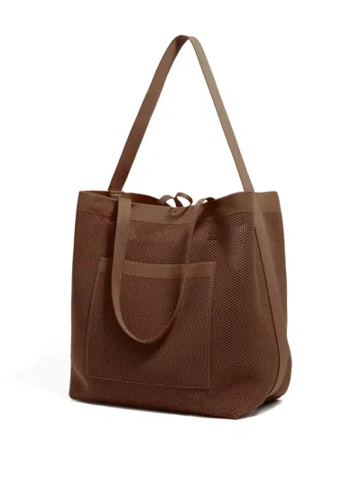 Bimba Y Lola Large Chihuahua Mesh-knit Tote Bag In Brown