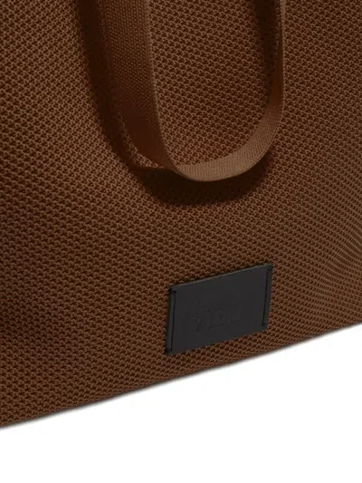 Bimba Y Lola Large Chihuahua Mesh-knit Tote Bag In Brown