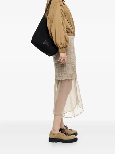 Bimba Y Lola Medium Flyknit Shoulder Bag In Black